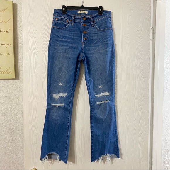 Madewell Cali Demi-Boot Jeans Button-Front Edition Medium Wash Size 26 - Picture 3 of 14